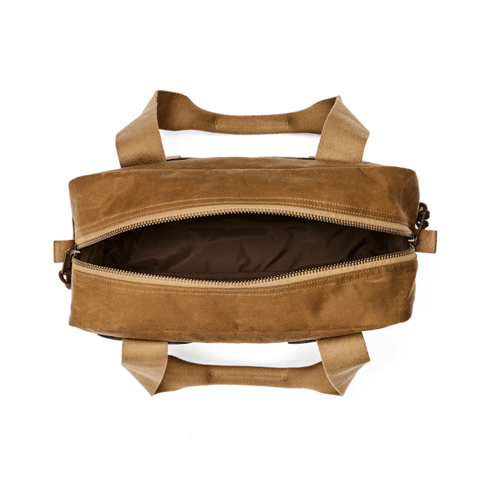 TIN CLOTH ZIPPER TOTE BAG - DARK TAN