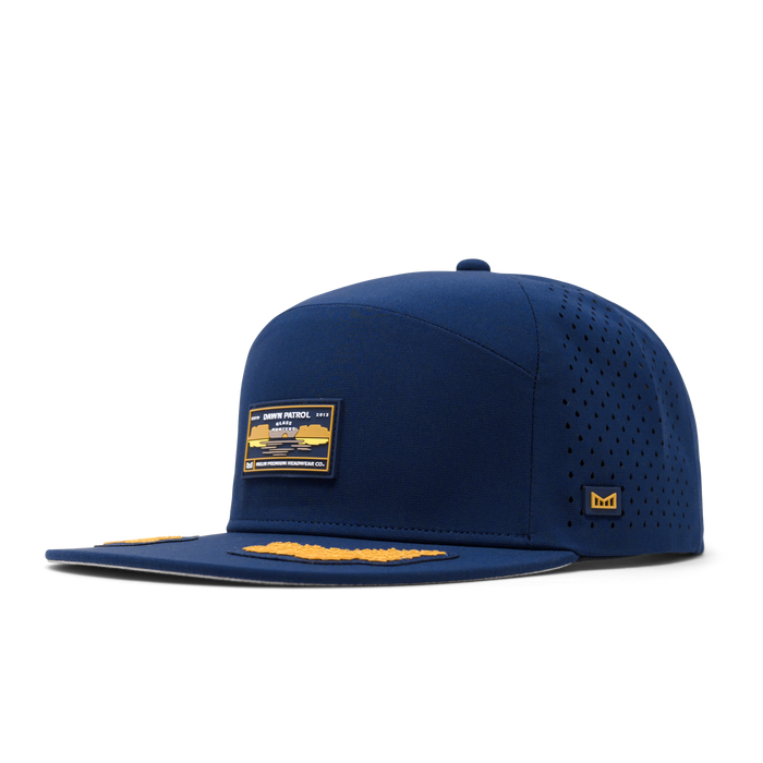 The front, angled view of the melin Trenches Captains Hydro  Horizon Fit in  Navy