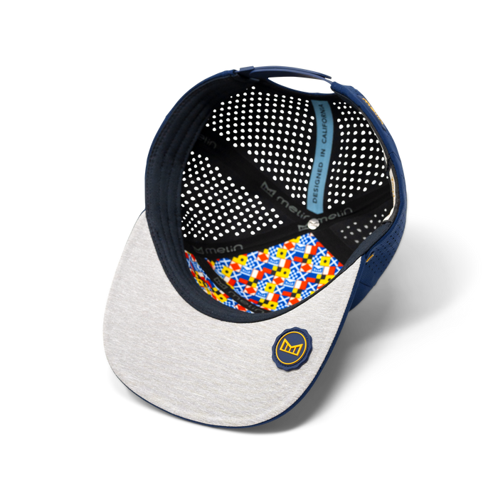The inside view of the melin Trenches Captains Hydro  Horizon Fit in  Navy