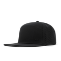 The front, angled view of melin's Trenches Hydrolite snapback hat in Black