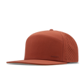 The angled view of the melin Horizon Fit Trenches Hydrolite hat in burnt brick