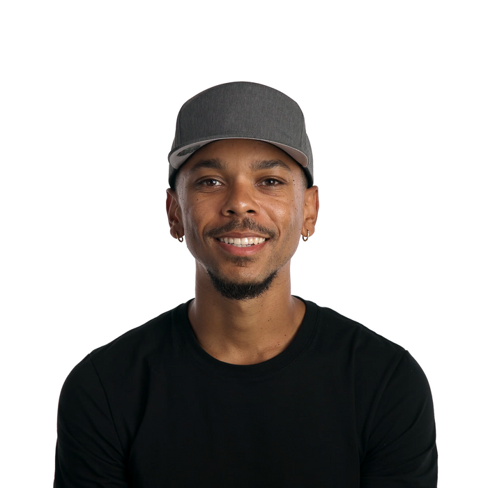 The model-image of melin's Trenches Hydrolite snapback hat in Heather Charcoal