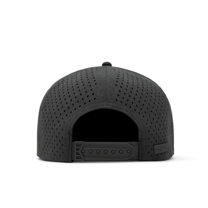 The back view of the melin Trenches Hydrolite  Horizon Fit in  Heather Charcoal