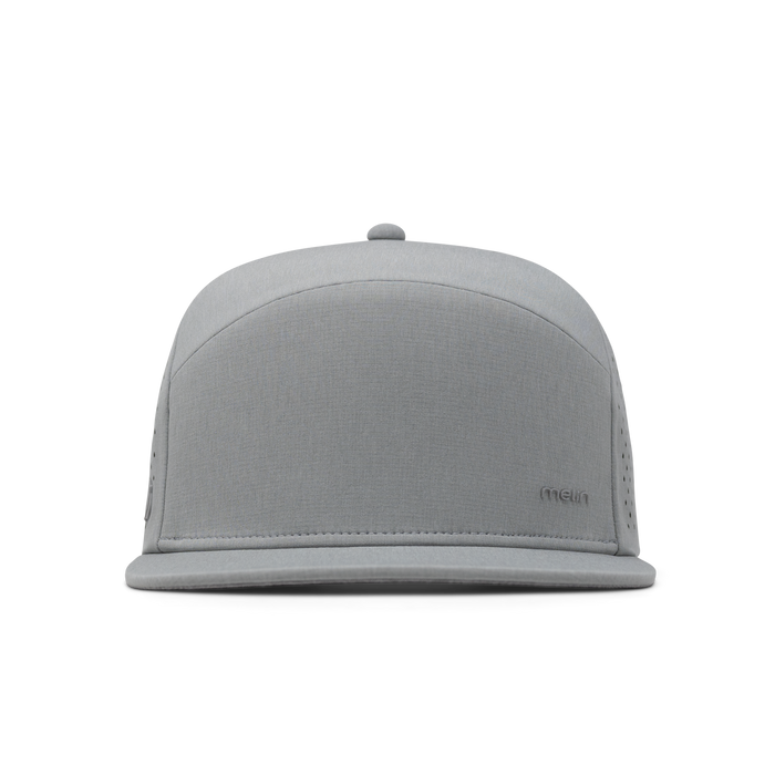 The front view of the melin Trenches Hydrolite  Horizon Fit in  Heather Grey