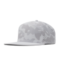 The front, angled view of the melin Trenches Hydrolite  Horizon Fit in  Snow Camo