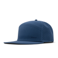 The front, angled view of melin's Trenches Hydrolite snapback hat in Steel Blue