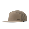 The angled view of the melin Horizon Fit Trenches Hydrolite hat in teak