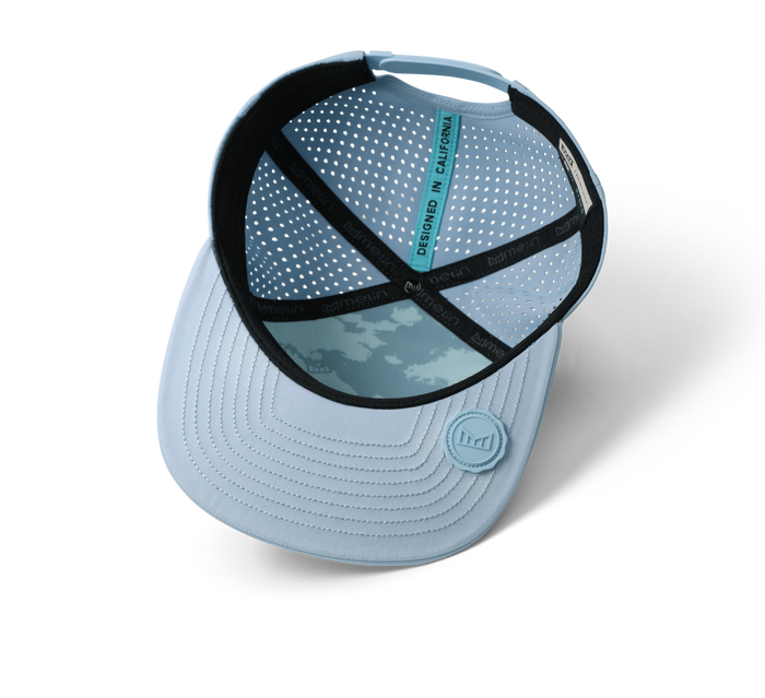 The inside view of the melin Trenches Icon Hydro  Horizon Fit in  Cashmere Blue