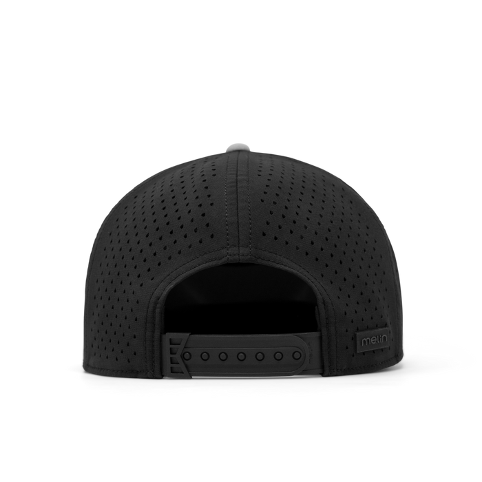 The back view of the melin Trenches Icon Hydro  Horizon Fit in Heather Grey / Black