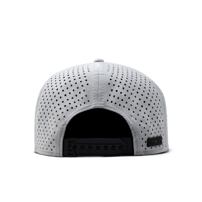 The back view of the Melin Horizon Fit Treches Icon Hydro hat in white