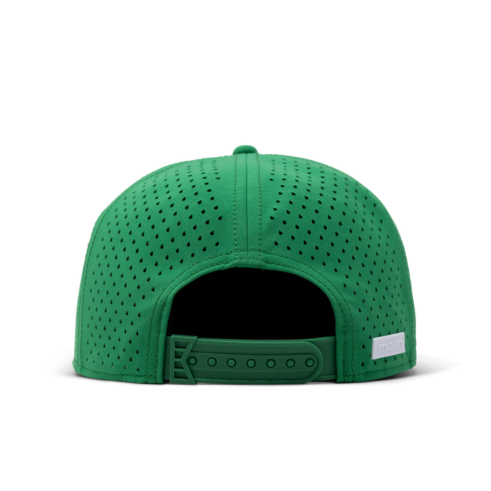 The back view of melin's Trenches Icon Hydro - Kelly Green