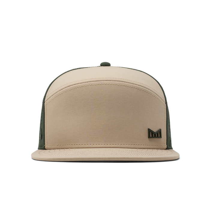 The side view of the melin Trenches Icon Hydro  Horizon Fit in  Khaki / Kombu Green