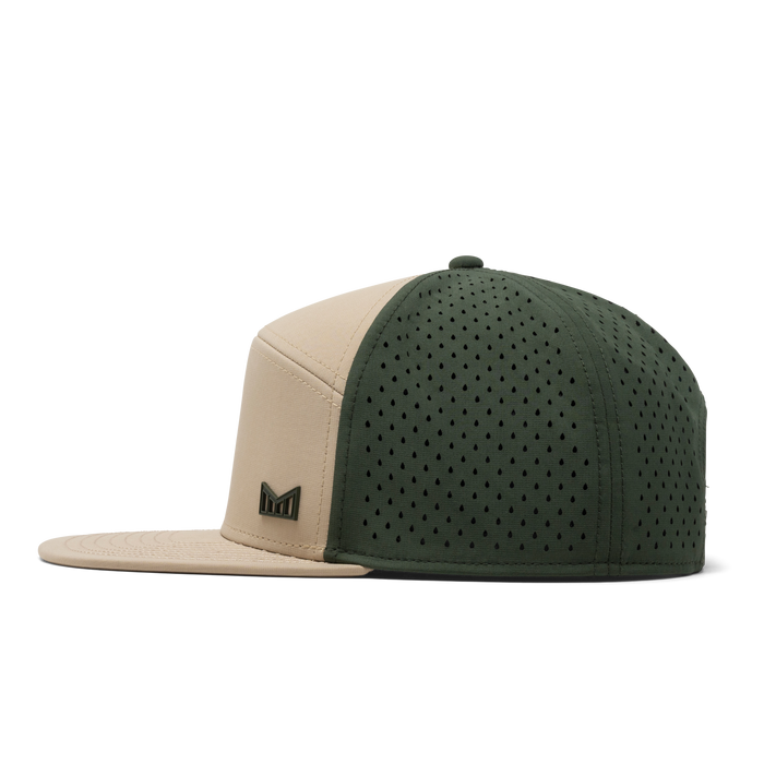 The back view of the melin Trenches Icon Hydro  Horizon Fit in  Khaki / Kombu Green