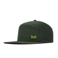 The front, angled view of the melin Horizon Fit Trenches Icon Hydro  in Kombu Green