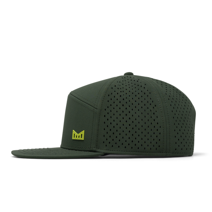 The side view of the melin Horizon Fit Trenches Icon Hydro  in Kombu Green