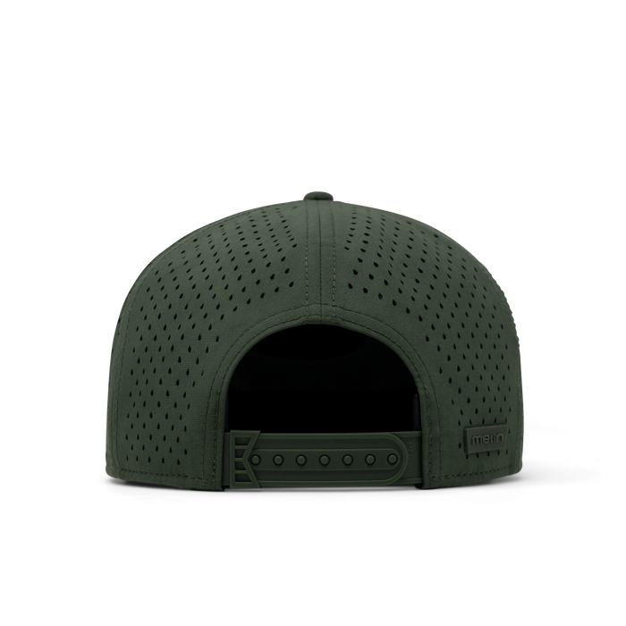 The back view of the melin Horizon Fit Trenches Icon Hydro  in Kombu Green
