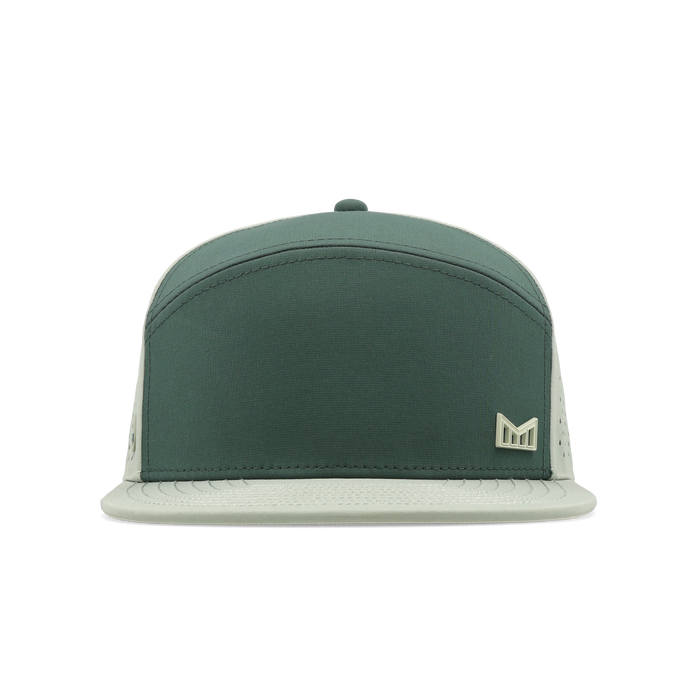 The front view of the melin Horizon Fit Trenches Icon Hydro hat in misty trails
