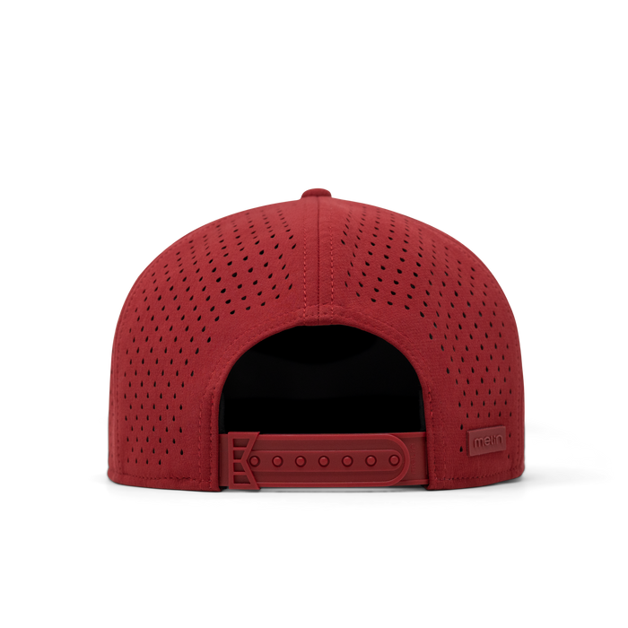 The back view of the melin Trenches Icon Hydro  Horizon Fit in  Red