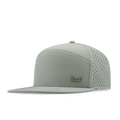 Sage green baseball cap with perforated back panels and small embroidered logo on front.
