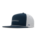 The front, angled view of the melin Trenches Links Drive Hydro  Horizon Fit in  Navy / White