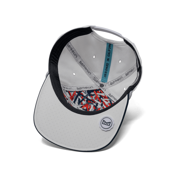 The inside view of the melin Trenches Links Drive Hydro  Horizon Fit in  Navy / White