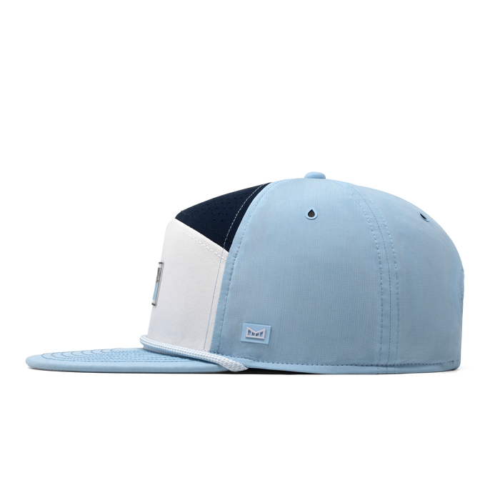 The side view of the melin Trenches Links Hydro  Horizon Fit in Sky Blue / White
