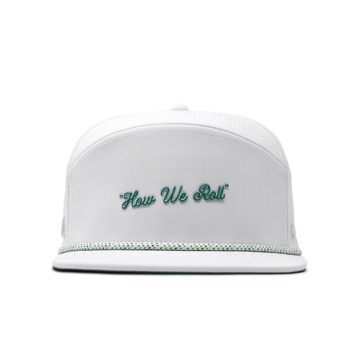 The front view of melin's Trenches Links Hydro - White / Green