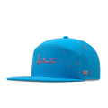 The front, angled view of the melin Trenches Neon Hydro  Horizon Fit in Electric Blue