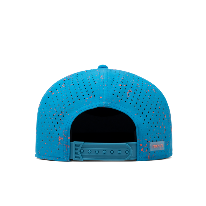 The back view of the melin Trenches Neon Hydro  Horizon Fit in Electric Blue