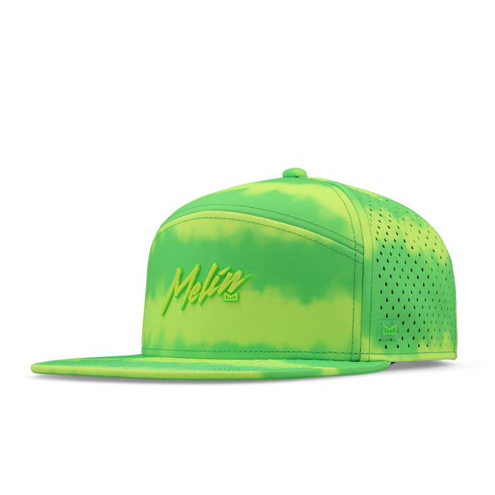 Melin Horizon Fit Trenches Neon Tie Dye Hydro Hat in Slime