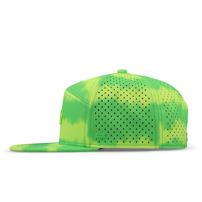 Melin Horizon Fit Trenches Neon Tie Dye Hydro Hat in Slime