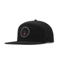 The angled view of the melin Horizon Fit Hydro Trenches Tach'd hat in black