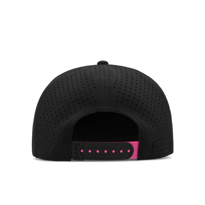 The back view of the melin Horizon Fit Hydro Trenches Tach'd hat in black