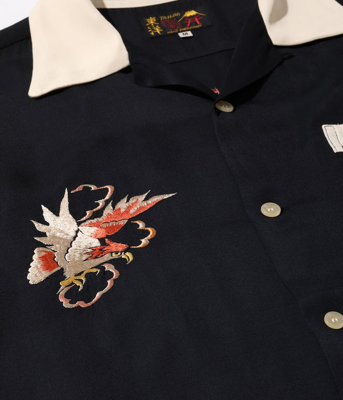 TT39301 / SUKA BOWLING SHIRT “EAGLE - BLACK