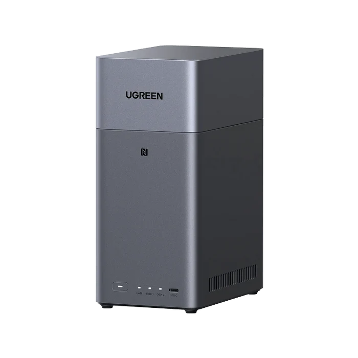 UGREEN NASync DH2300 2-bay NAS front angled view.