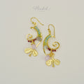 Unique Handmade Brass Wire Earrings with Natural Stone Accents #2