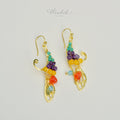 Unique Handmade Brass Wire Earrings with Natural Stone Accents #5