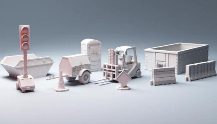 Urban construction equipment scatter – Modern City Building for MCP, Fallout, TWD – Corvus Games Terrain