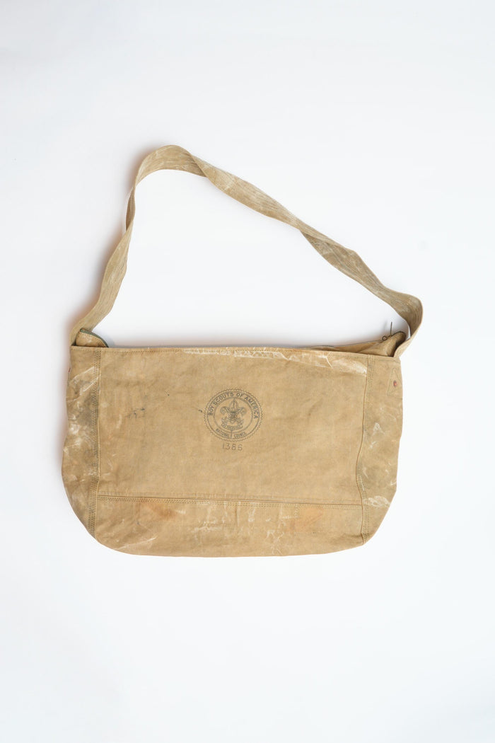 US BOY SCOUNTS 1940S DUFFLE BAG REMAKE NEWSPAPER BAG - VINTAGE