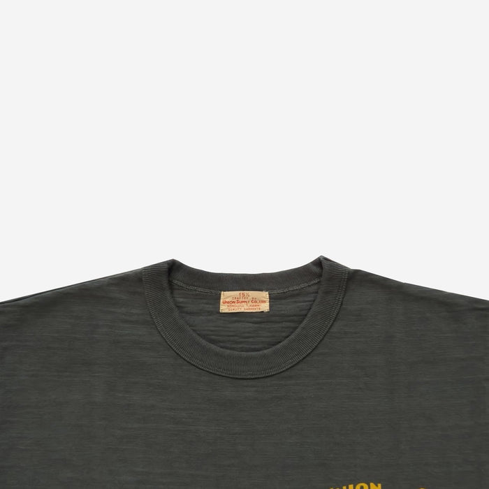 US79536 UNION SUPPLY LOGO S/S SLUB YARN T-SHIRT - BLACK