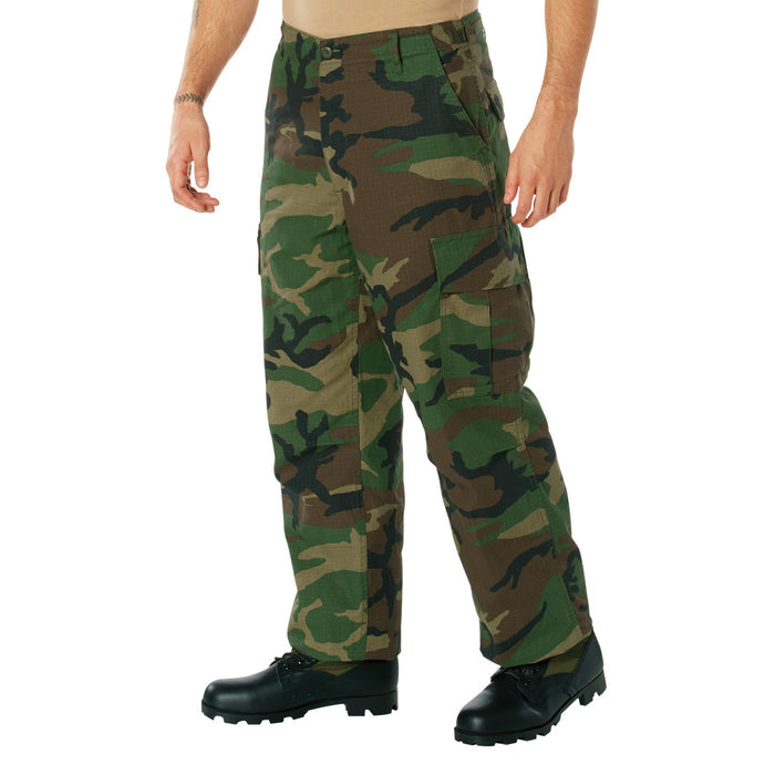 Vintage Vietnam Rip-Stop Fatigue Pants - WOODLAND CAMO