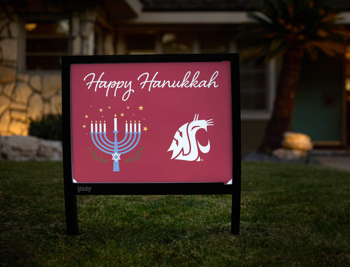 Washington State Happy Hanukkah Yardsy Sign yard sign