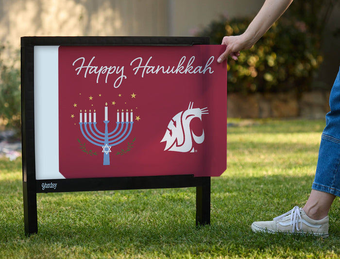 Washington State Happy Hanukkah Yardsy Sign yard sign