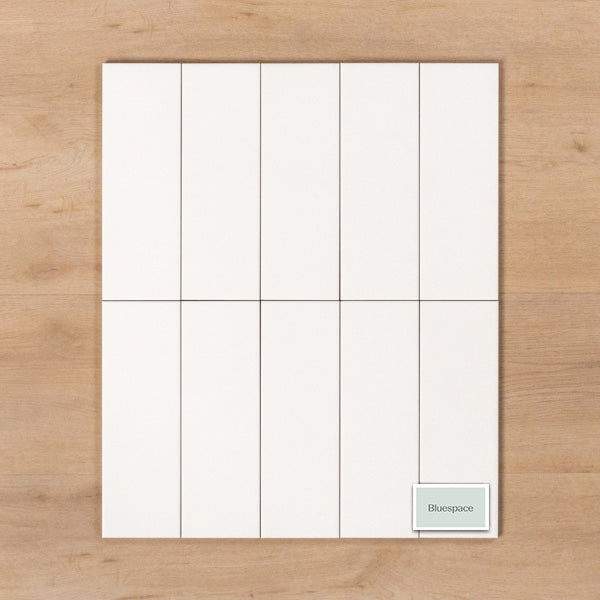 Wategos Satin White 100x300mm Straight Pattern - The Blue Space