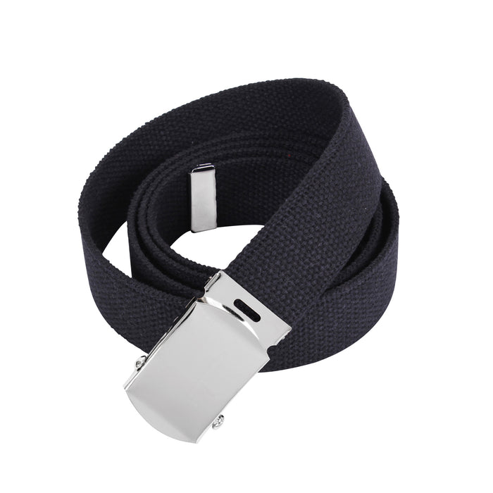 Web Belts - 54 Inches Long - BLACK/CHROME