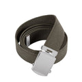 Web Belts - 54 Inches Long - OLIVE DRAB/CHROME