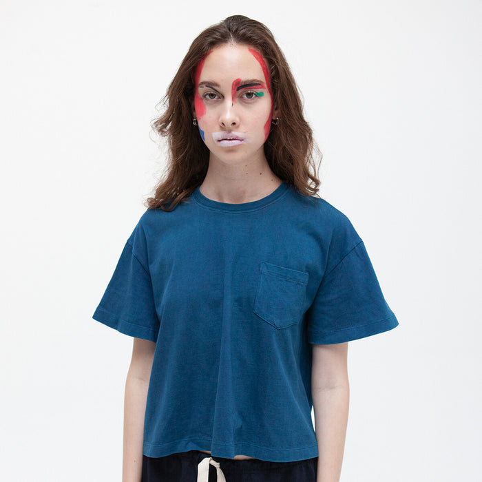 W'MENS POCKET TEE - INDIGO