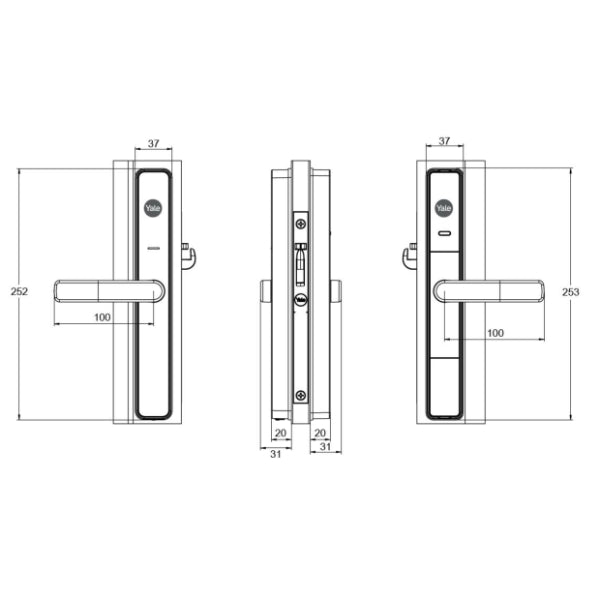 Yale Unity Security Screen Door Lock Silver