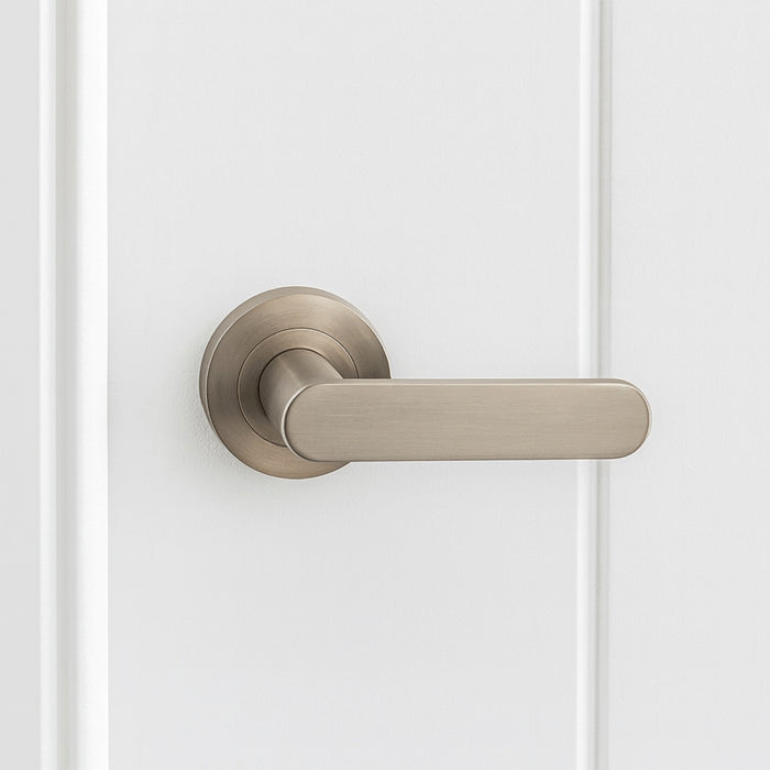 Details Zanda Duke Passage Door Handle Set Brushed Nickel 10091.BN - The Blue Space