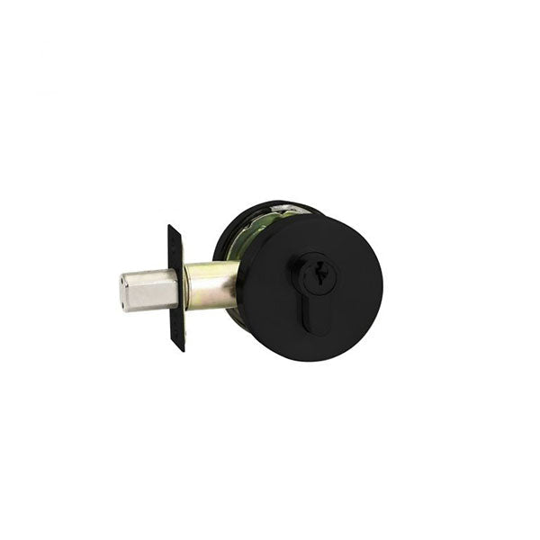 Zanda Matte Black Jura Elite Round Slimline Single Cylinder Deadbolt